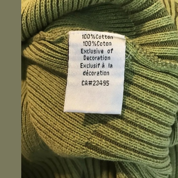 ICELANDIC DESIGN 1/4 Zip Sweater Green Ribbed Knit Collared Cotton Pullover - Picture 8 of 9